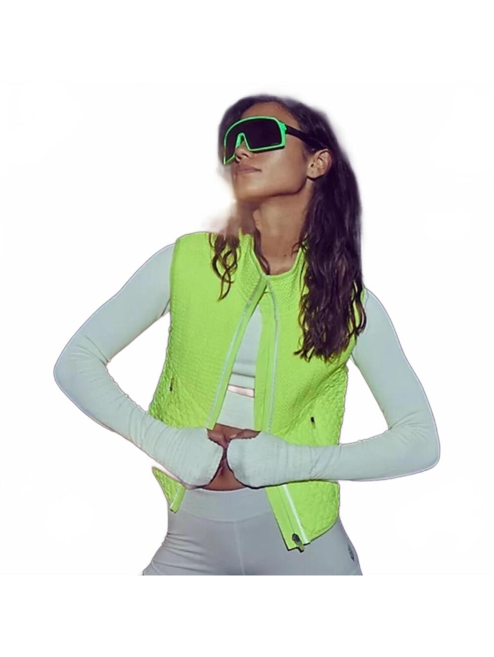 Free People FP Movement Smock Show Vest Packable Run Neon Women's Size XS